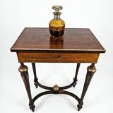 Napoleon III hairdresser in walnut and brass marquetry from the 19th century.