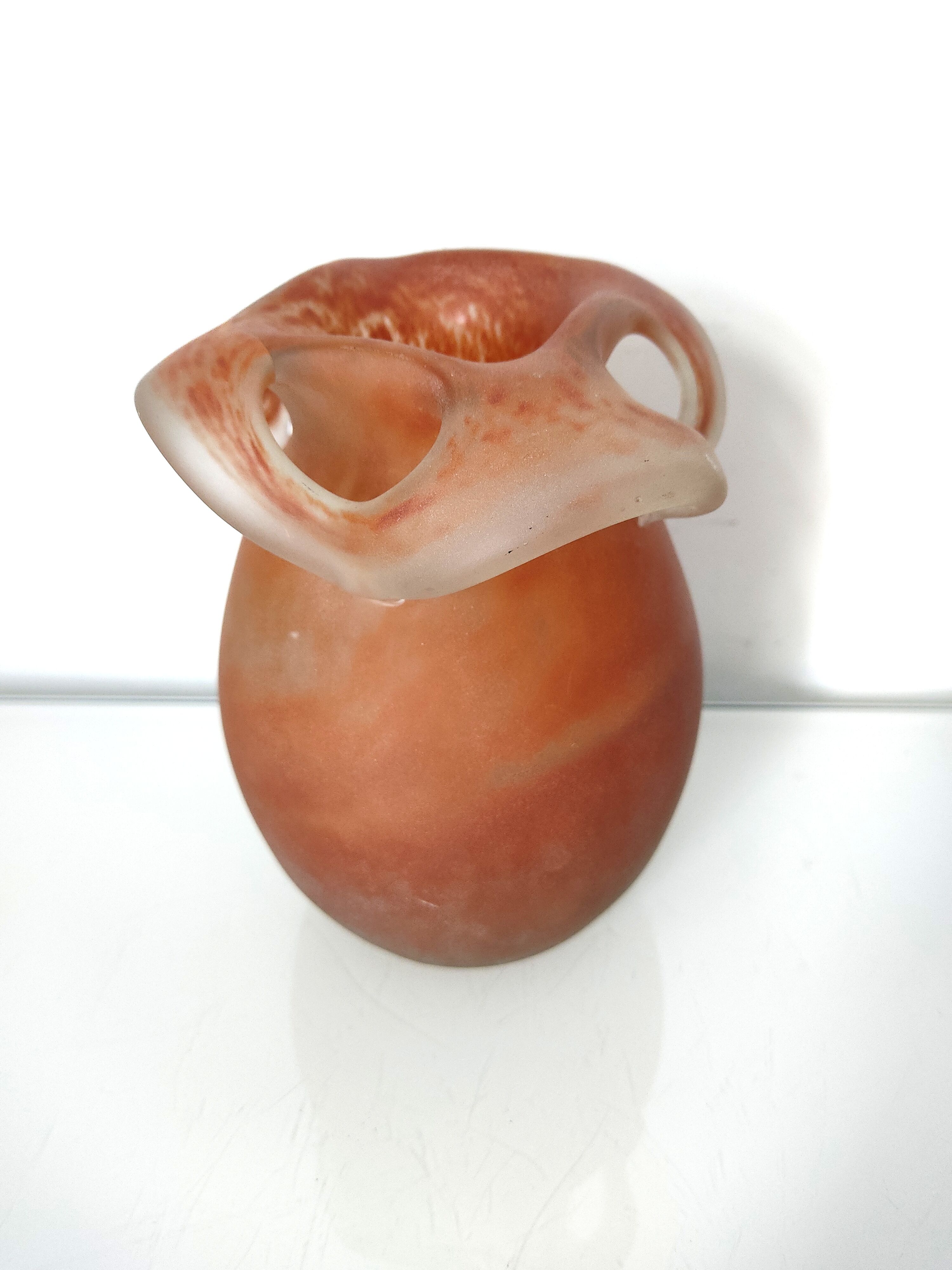 Matte marbled glass vase