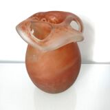 Vase verre marbré mat