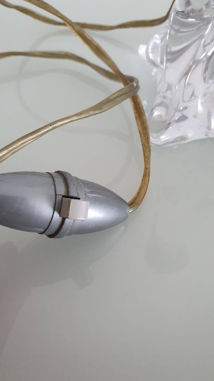 Twisted crystal lamp base - Cristallerie de Lorraine