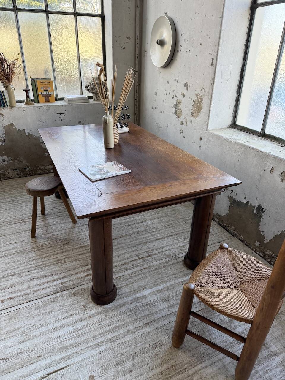 Dudouyt oak dining table 1940