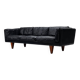 Illum Wikkelso model V11 sofa in black leather by Holger Christiansen, Denmark, 1960