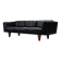Illum Wikkelso model V11 sofa in black leather by Holger Christiansen, Denmark, 1960