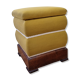 Ottomane coffre ancien jaune genêt