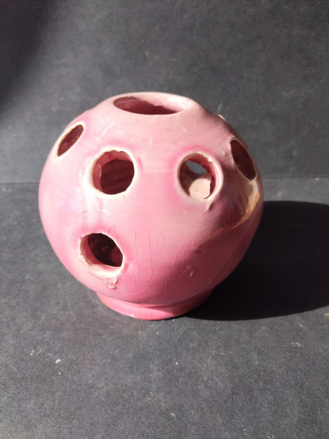 Charming ceramic enamelled flower picture, signed Louviers DK, production