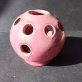 Charming ceramic enamelled flower picture, signed Louviers DK, production