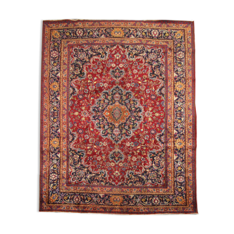 Tapis persan vintage tissé à la main en laine rouge khorasan area tapis - 338x243cm