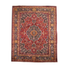 Vintage persian carpet handwoven red wool khorasan area rug- 338x243cm