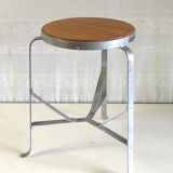 Tabouret d’atelier acier et bois massif - début XXème