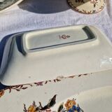 Clairefontaine earthenware plate and fruit bowl set, Saxe model