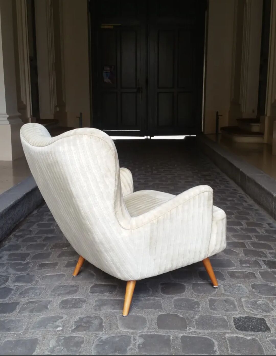 Armchair organic egg Wing chair Bergere years 50-60