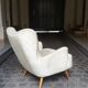 Armchair organic egg Wing chair Bergere years 50-60