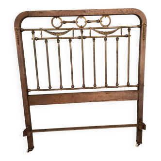 Oak and brass headboard from the 20s-30s
