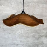 Medium pendant light in corrugated teak leaf (Medium D:50 H:20)