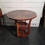 Art Deco walnut gueridon with double top from the 1930s.