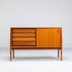 Bosteels Meubelen unique petit buffet en noyer Belgique 1960