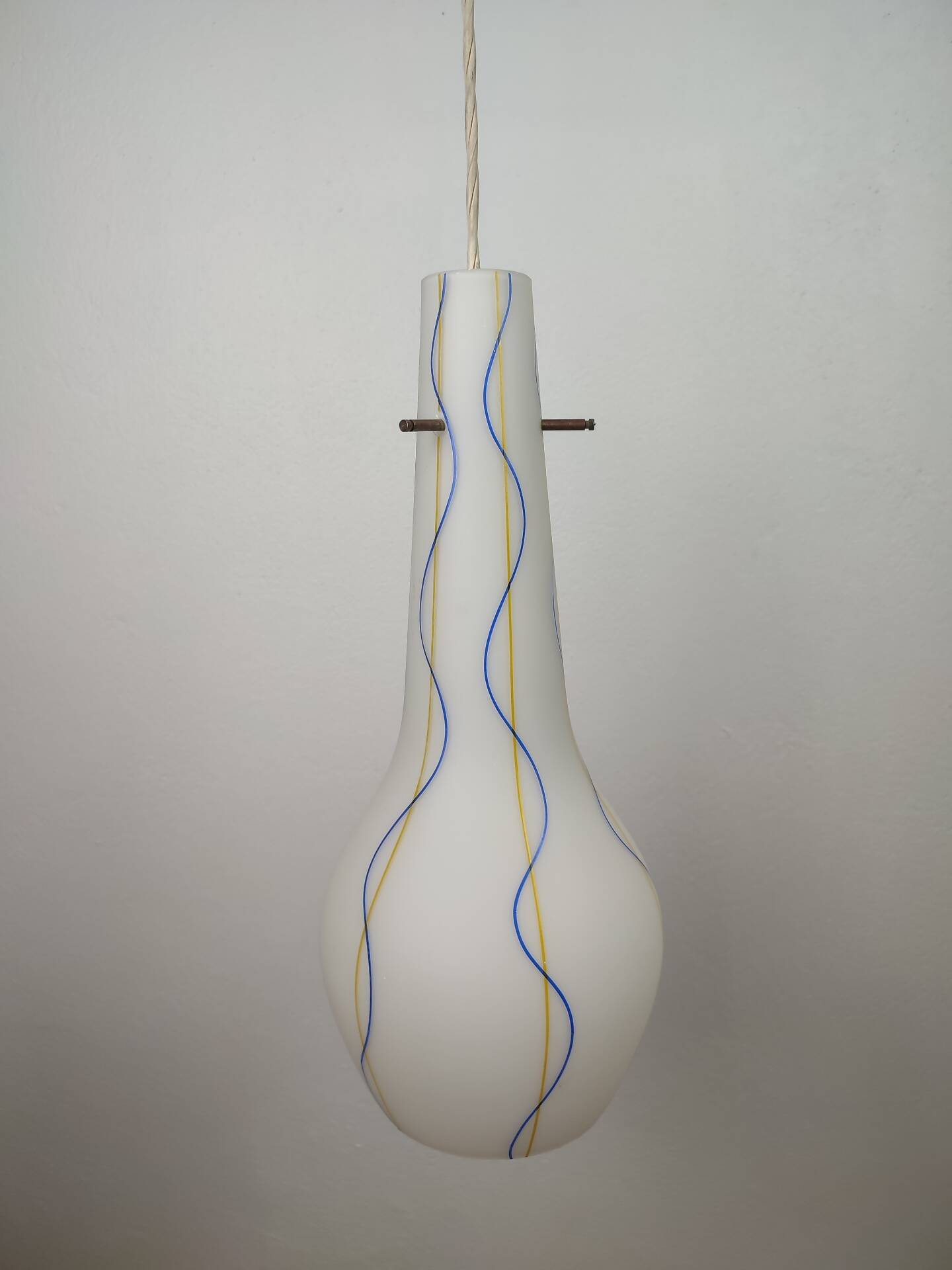 Vintage Italian Satin Murano Glass Pendant - 1960s/70s (38)