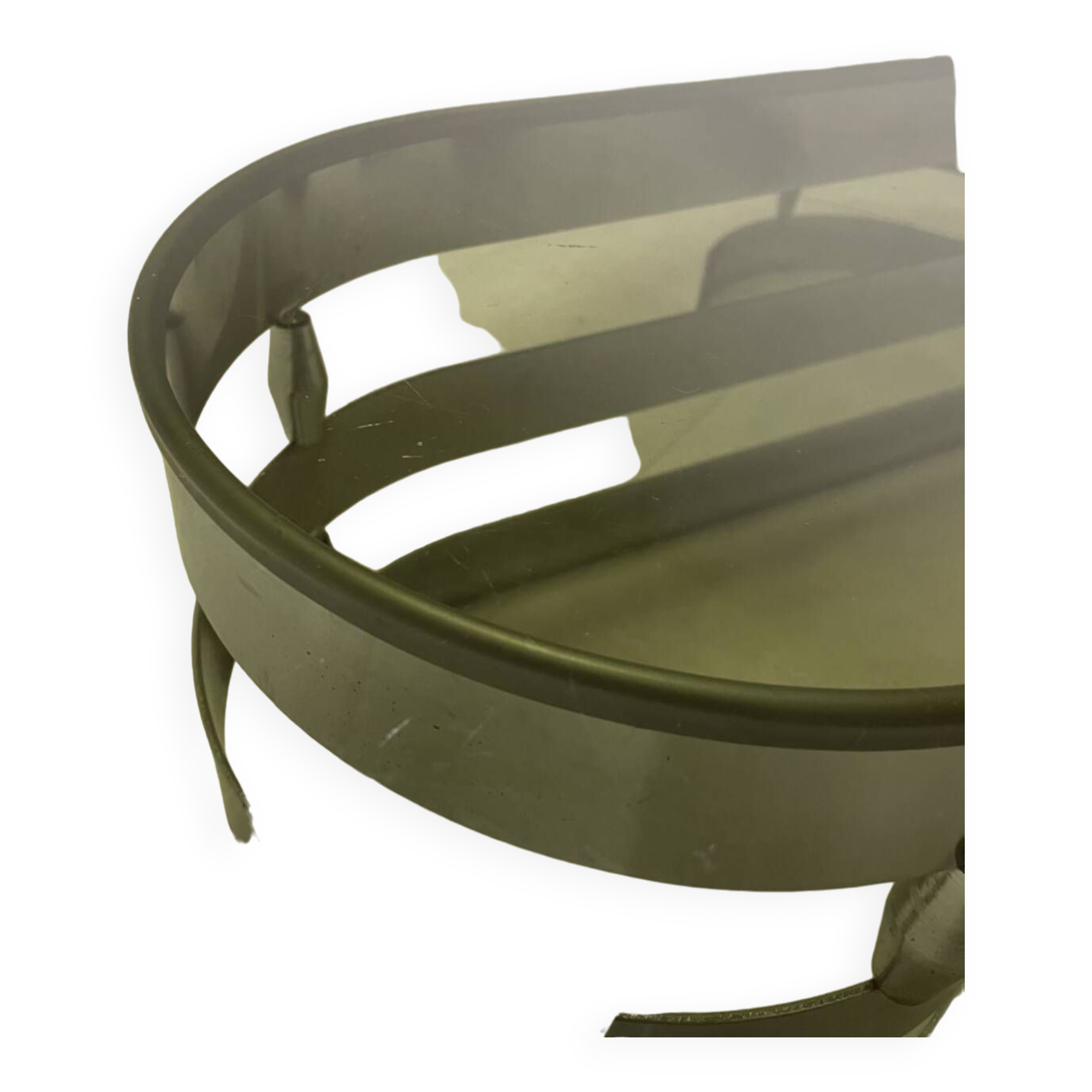 1970s coffee table in smoked glass and aluminum