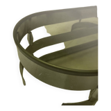 1970s coffee table in smoked glass and aluminum