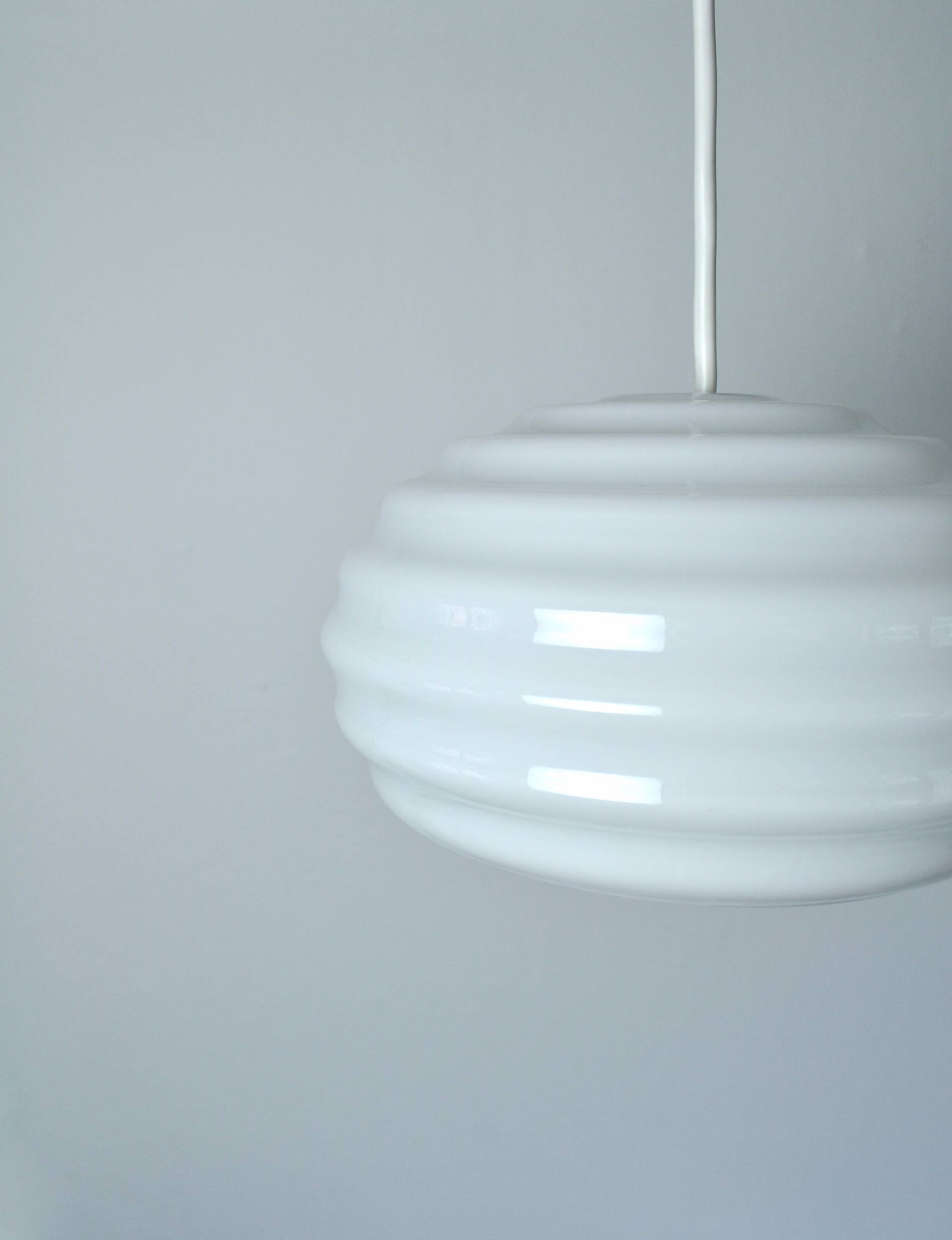 Verner Panton Opal Glass "New Wave" Pendant for Holmegaard, 1984