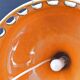 Vintage 1970s orange enamel lamp