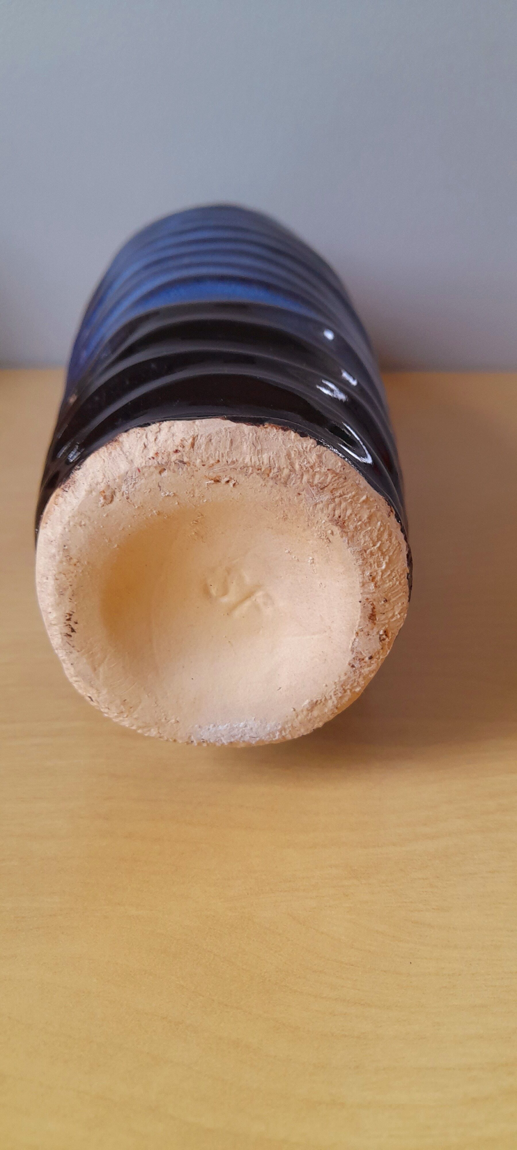 Blue ceramic vase 70s