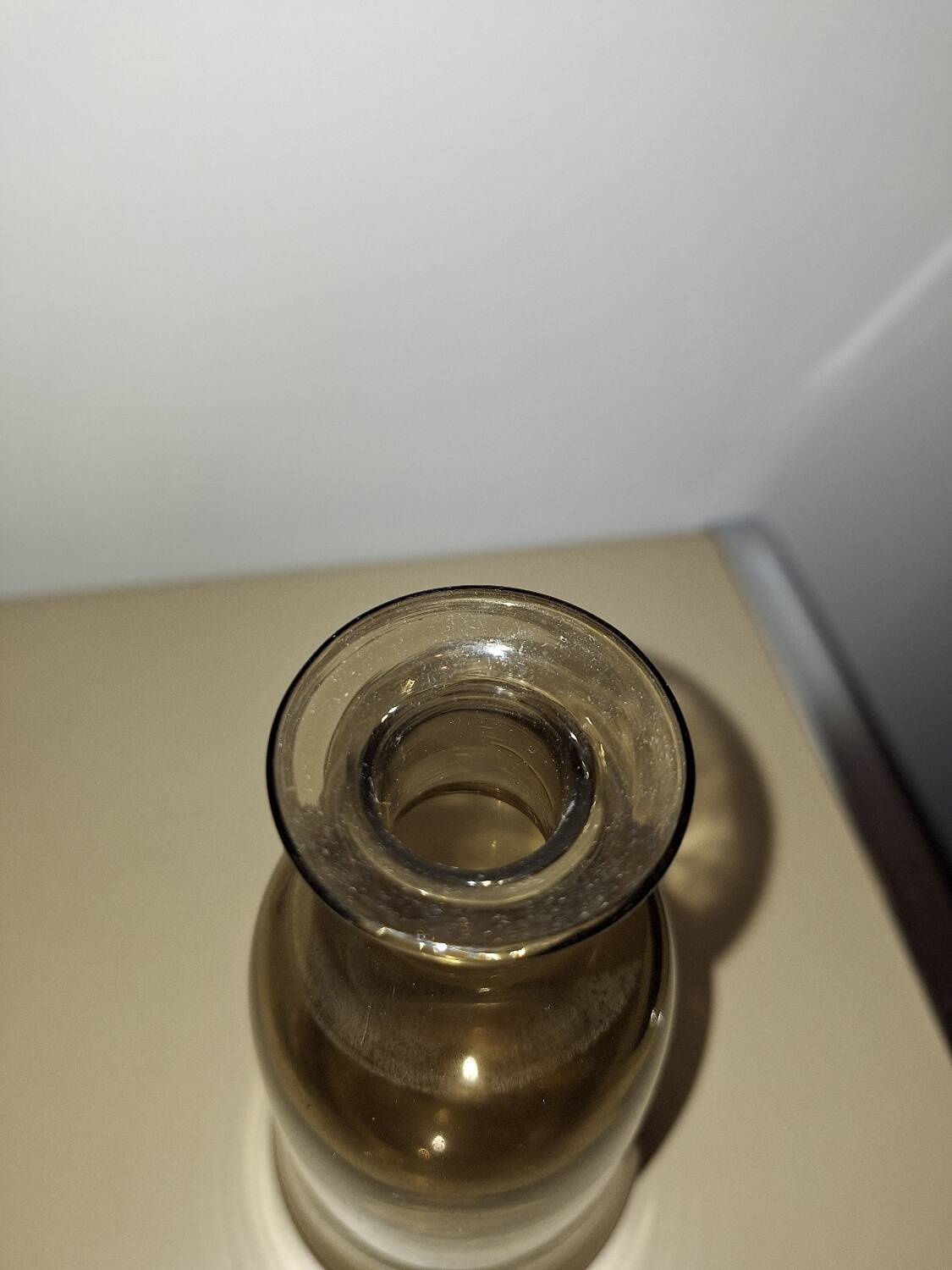 Carafe verre fumé 1970 80