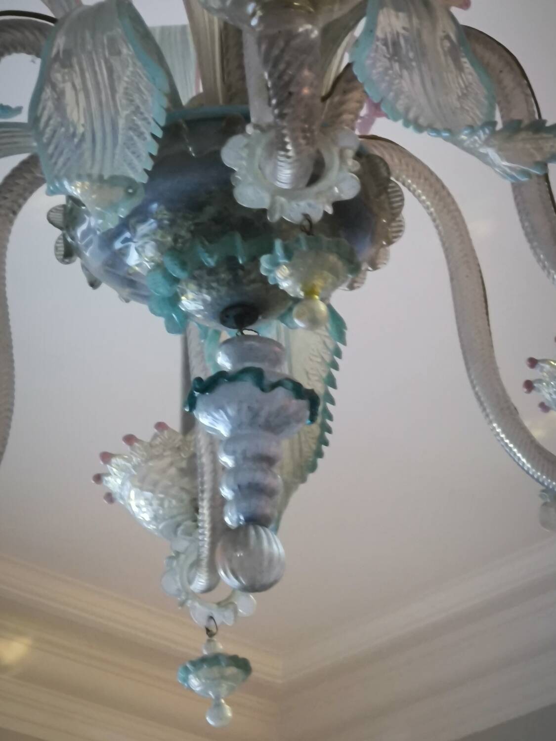 Multicolored Murano glass chandelier circa 1900