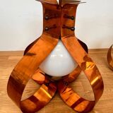 XXL pair of design mid-century large brass pendants / chandeliers - 1980s