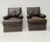 Pair of vintage brown leather armchairs from the 1970s.