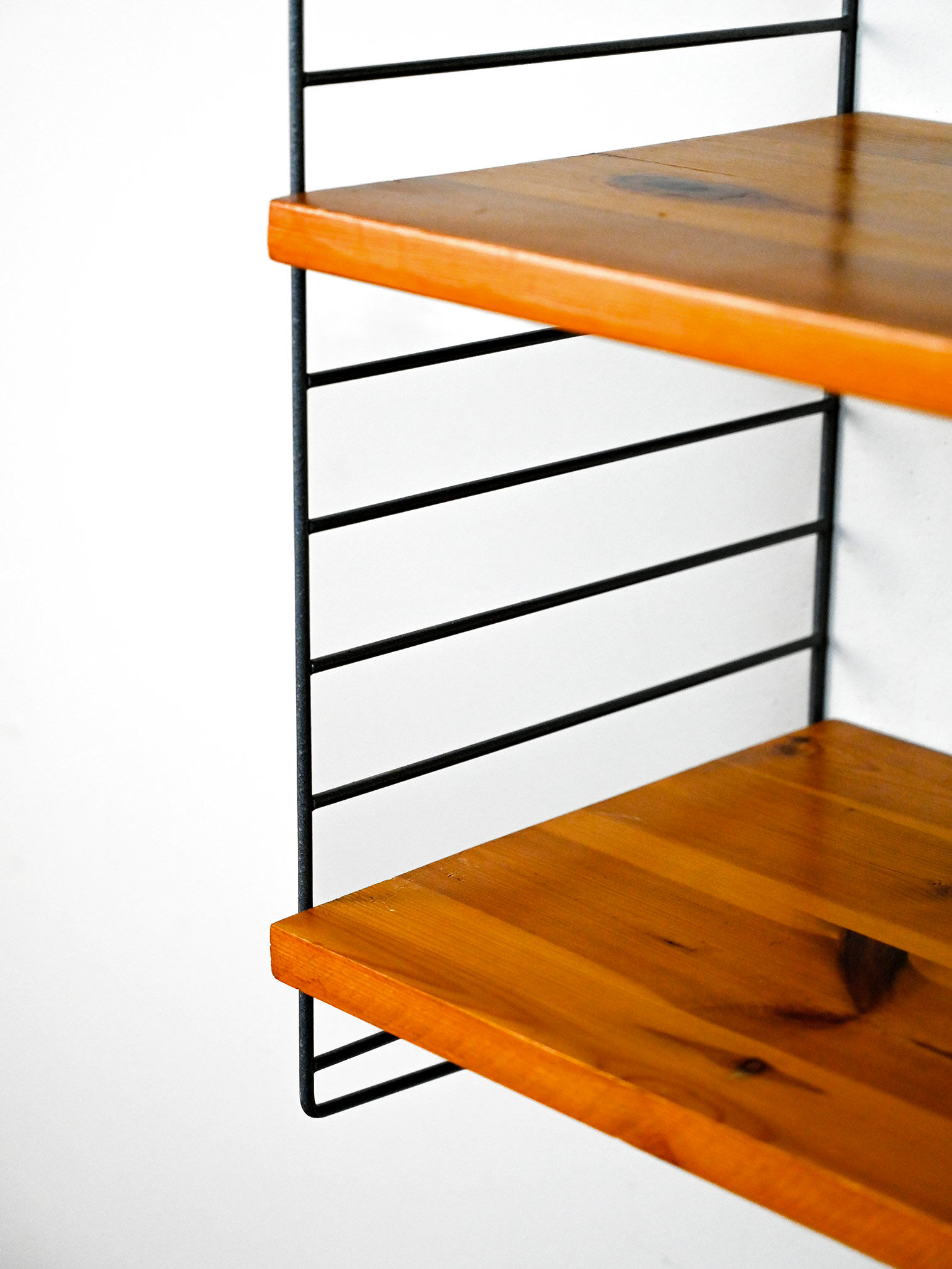Swedish pine and metal shelf