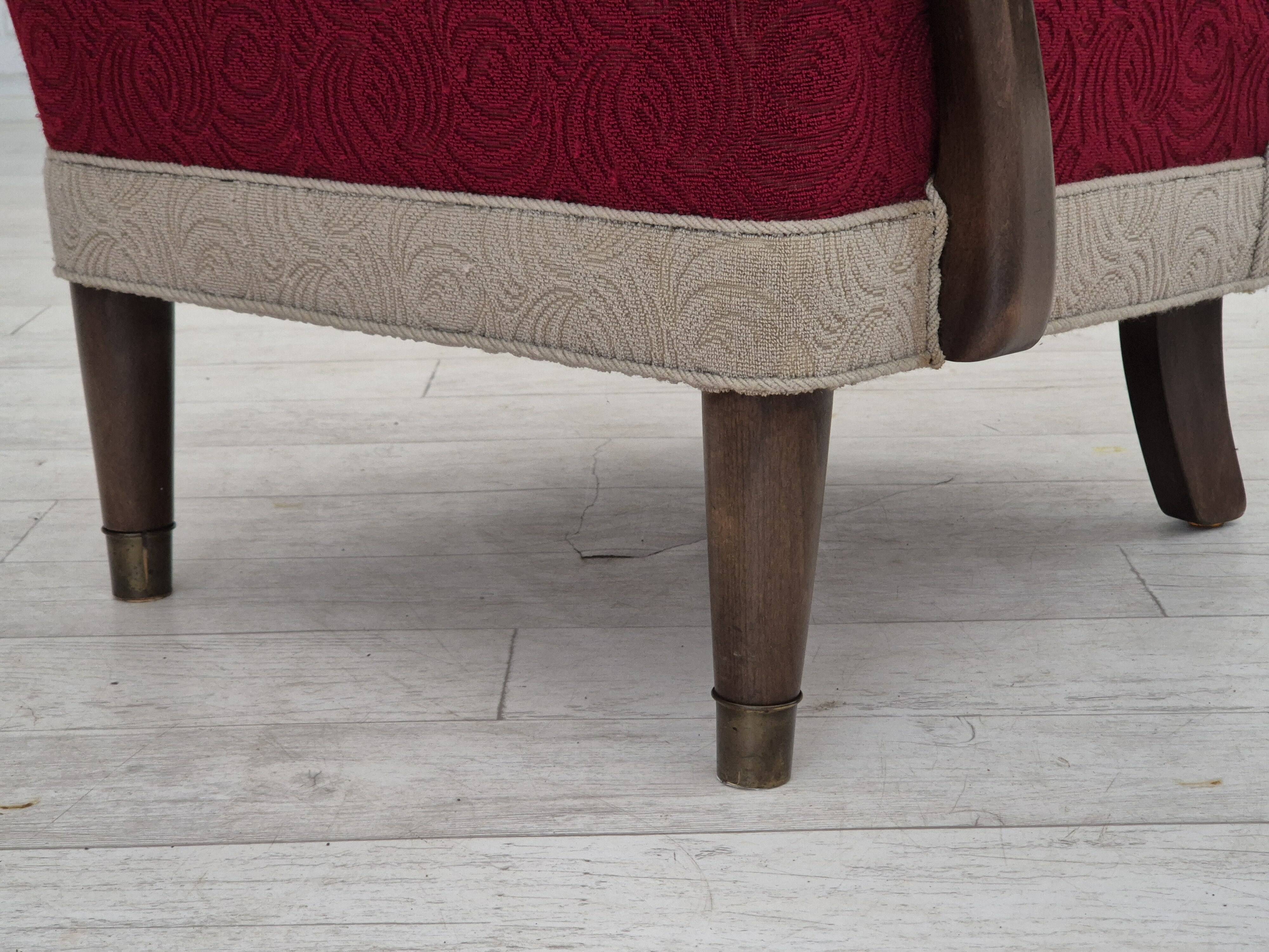 Années 1960, design danois par Alfred Christensen, fauteuil en état d'origine.