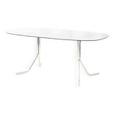 Dining table with tubular chrome base, 1970s