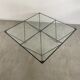 Coffee table Italian design year 80 metal and geometric glass