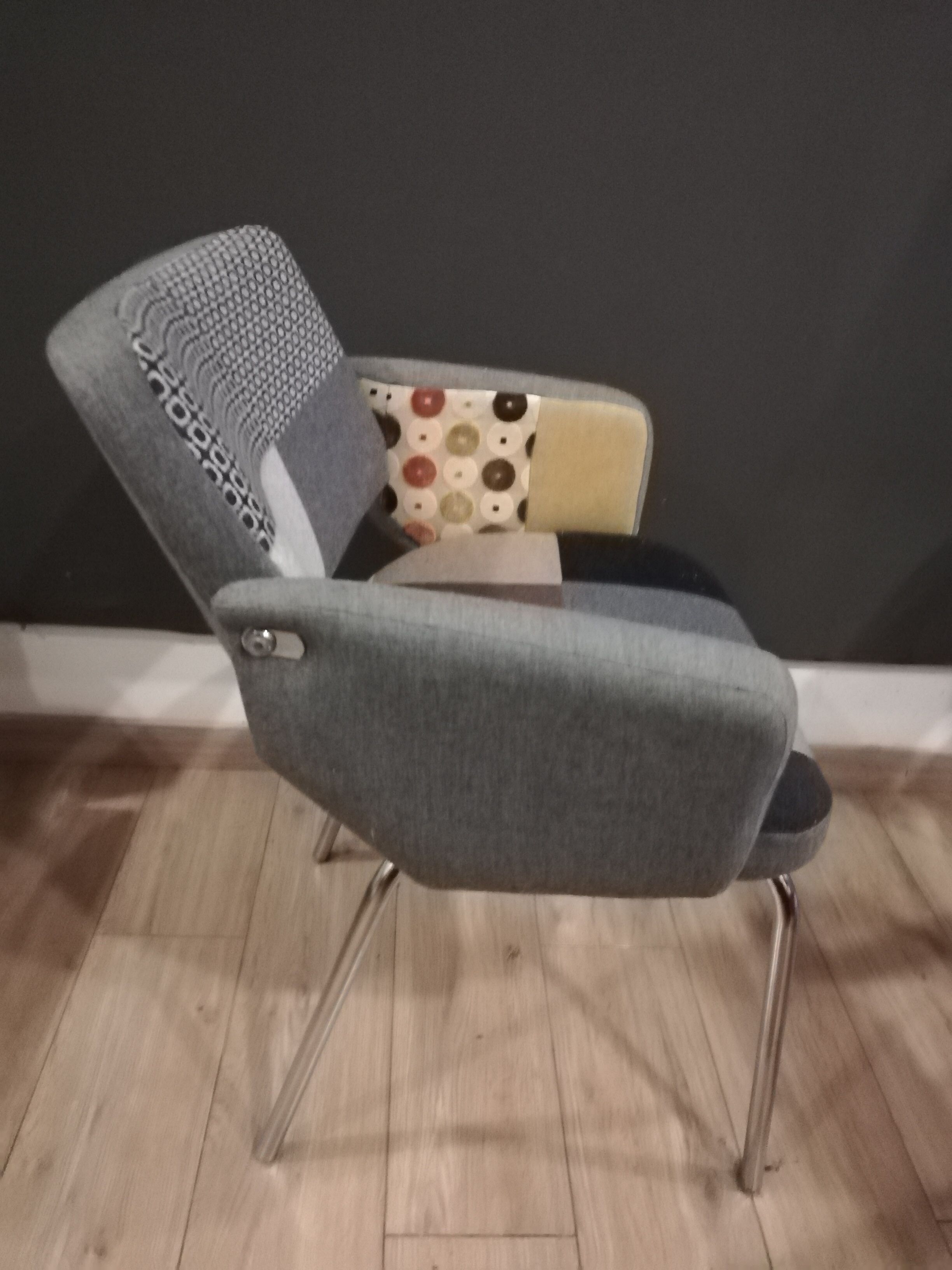 60s wool patchworks chair