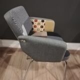 60s wool patchworks chair