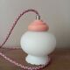 opal white reading lamp, coloured cord, vintage upcycled