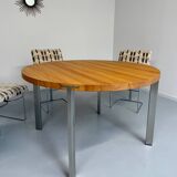 Naver Nissen and Gehl Scandinavian design round table with metal legs and wooden top