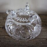 Cut glass sugar bowl on a stand