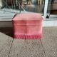 Pink velvet toad pouf