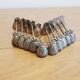 10 Silver-Plated Metal Art Deco Knife Rests in the Shape of an 'A'
