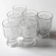 6 verres en verre pressé, Libochovice 1981