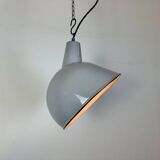Industrial Grey Enamel Factory Pendant Lamp, 1960s