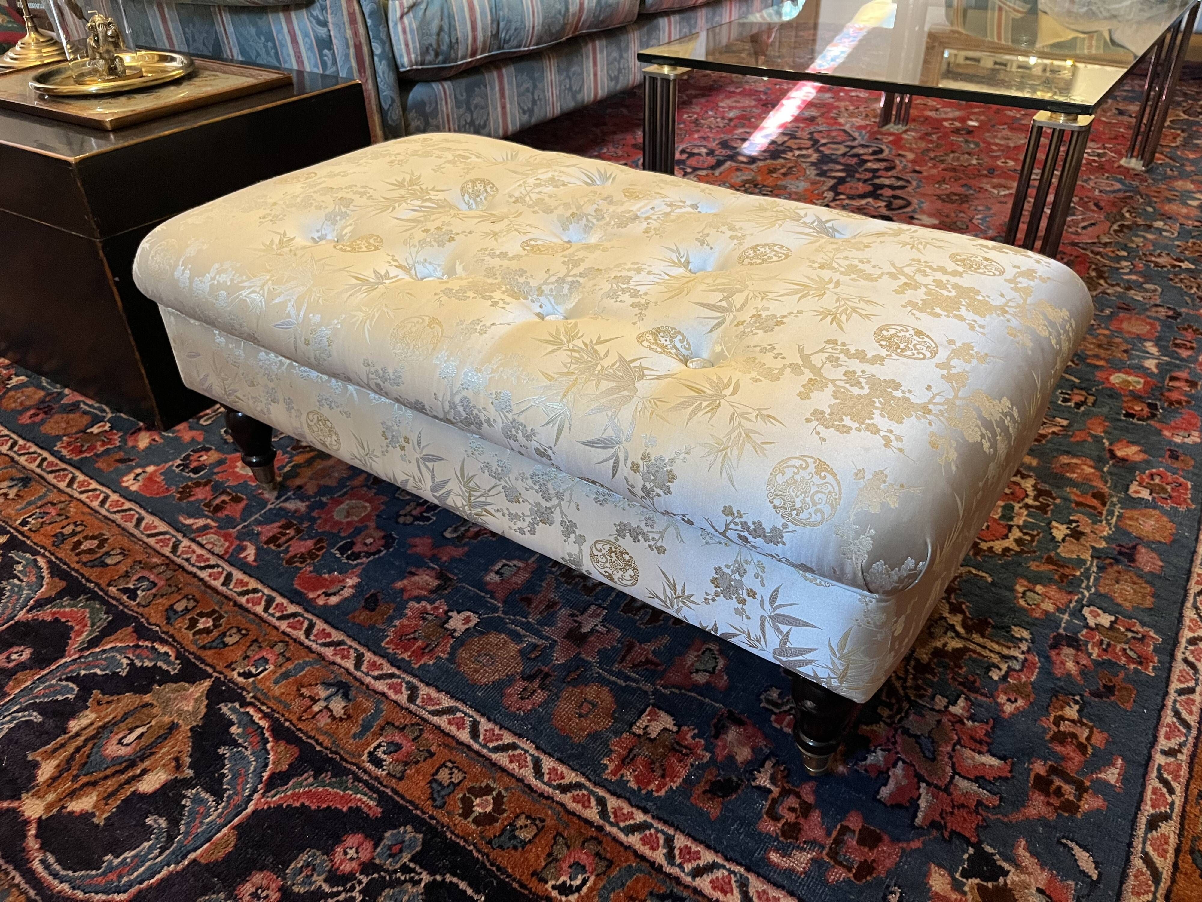 Vintage tufted Ottoman footstool. Ideal for decorators/resellers.