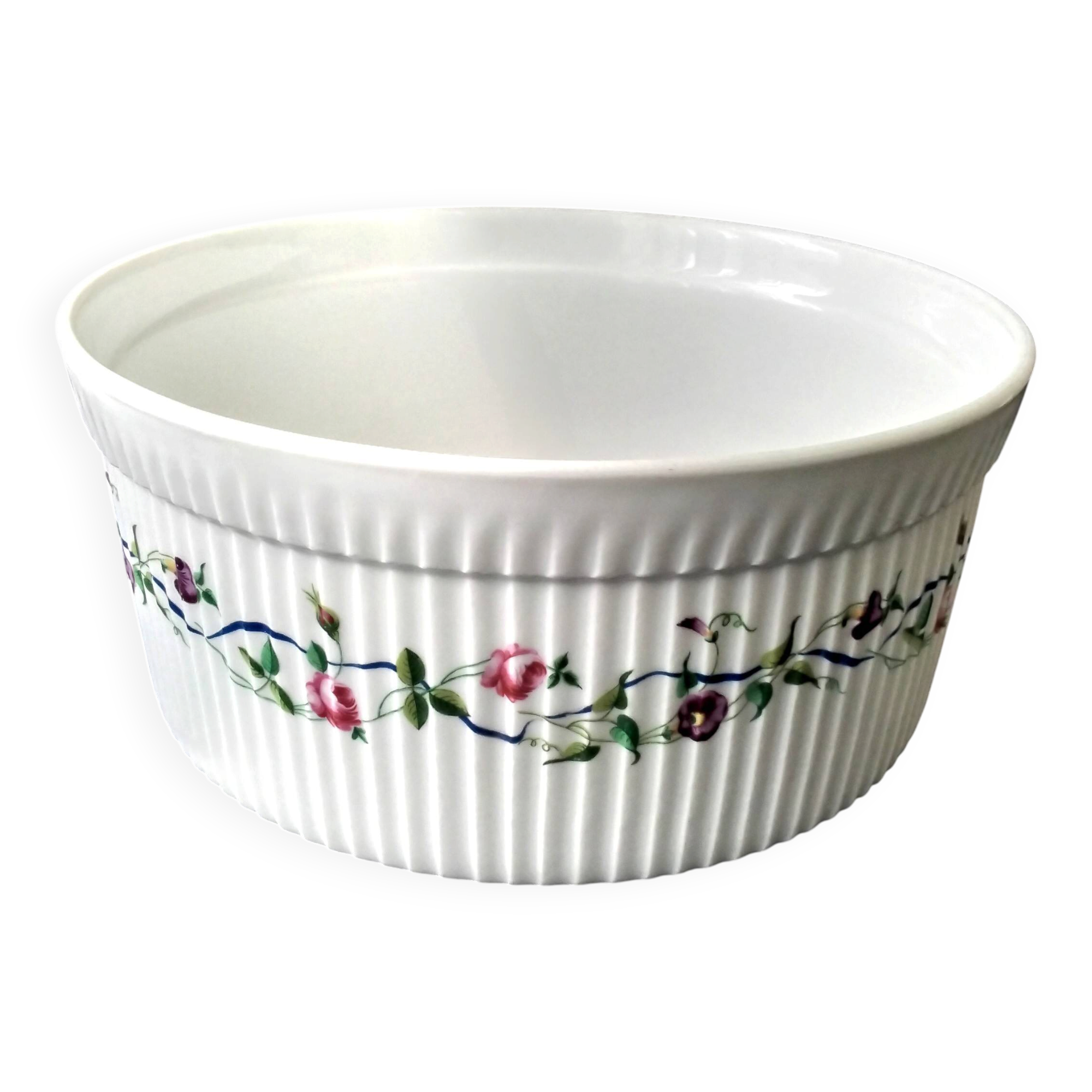 Large soufflé dish in Paris porcelain