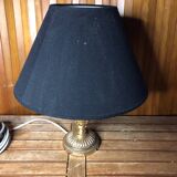 Old gilt bronze lamp + vintage black lampshade