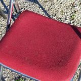 Set de 9 chaises pliantes  des années 70 tweed et métal chromé
