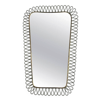 Mid-Century Modern Italian Brass Mirror by Gio Ponti, 1950s