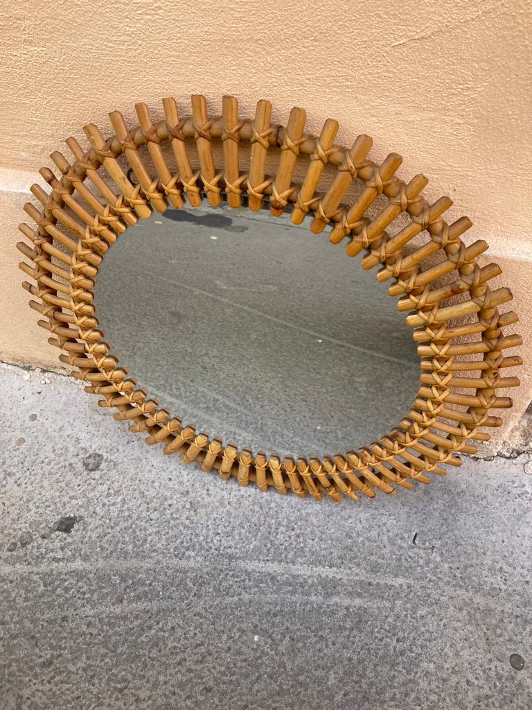 Italian rattan mirror