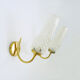Pair of brass glass tulip wall lights 50-60s
